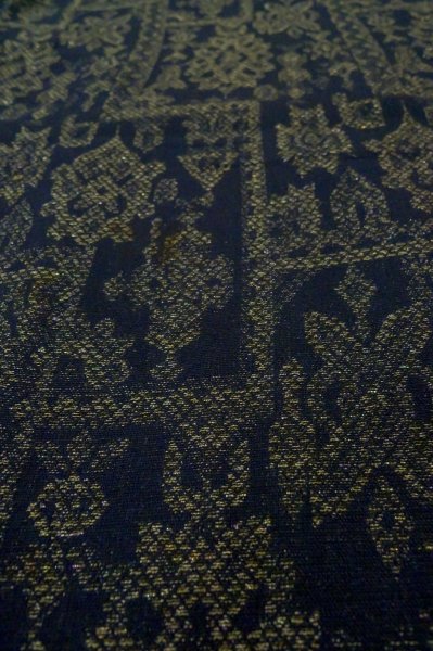 画像8: P0916I 女性用 単衣   ウール 深い紺,  抽象的模様 【中古】【USED】【リサイクル】 ★★☆☆☆【P0916I】 (8)