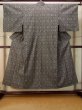 画像1: P0916J 女性用 単衣   ウール 黒,  抽象的模様 【中古】【USED】【リサイクル】 ★★★★☆【P0916J】 (1)