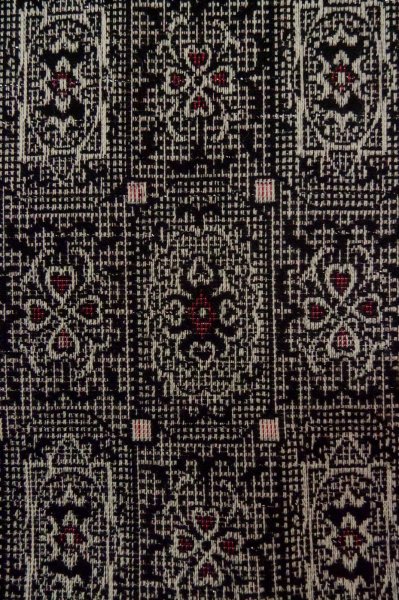画像5: P0916J 女性用 単衣   ウール 黒,  抽象的模様 【中古】【USED】【リサイクル】 ★★★★☆【P0916J】 (5)