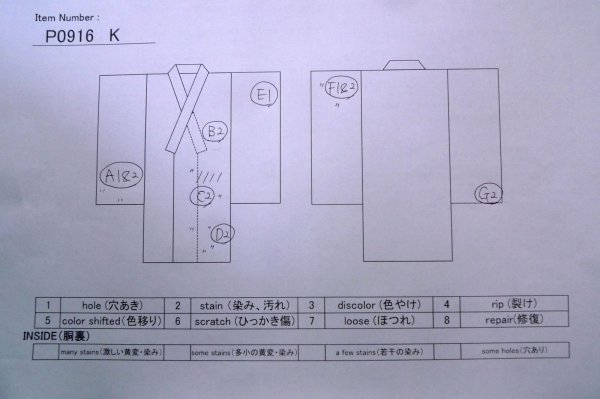画像11: P0916K 女性用 単衣   ウール 淡い灰色がかった桃色,  縞 【中古】【USED】【リサイクル】 ★☆☆☆☆【P0916K】 (11)