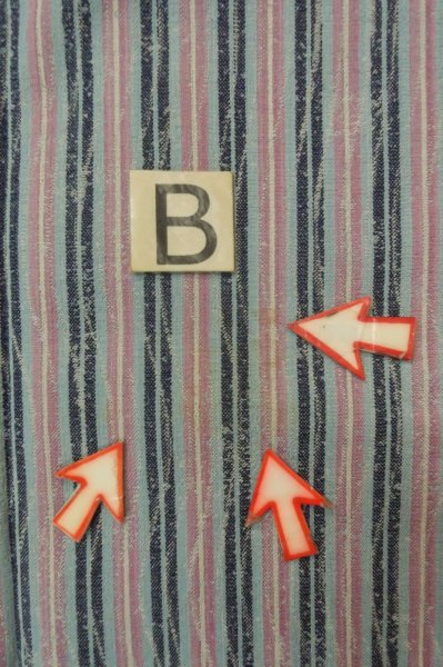 画像13: P0916K 女性用 単衣   ウール 淡い灰色がかった桃色,  縞 【中古】【USED】【リサイクル】 ★☆☆☆☆【P0916K】 (13)