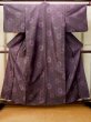 画像1: P0916L 女性用 単衣   ウール 深い灰色がかった紫色,  麻の葉 【中古】【USED】【リサイクル】 ★★★★☆【P0916L】 (1)