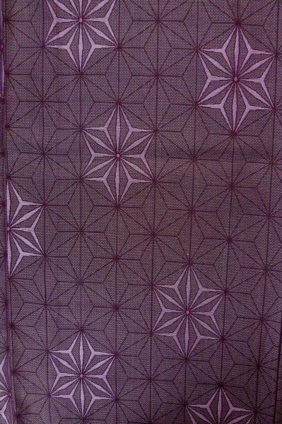 画像4: P0916L 女性用 単衣   ウール 深い灰色がかった紫色,  麻の葉 【中古】【USED】【リサイクル】 ★★★★☆【P0916L】 (4)