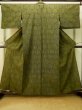 画像1: P0916N 女性用 単衣   ウール 深い黄色,  亀甲 【中古】【USED】【リサイクル】 ★★★★☆【P0916N】 (1)