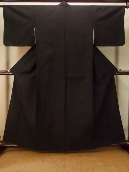 画像1: P0916O 女性用 単衣   ウール 深い茶色,  抽象的模様 【中古】【USED】【リサイクル】 ★★★★☆【P0916O】 (1)