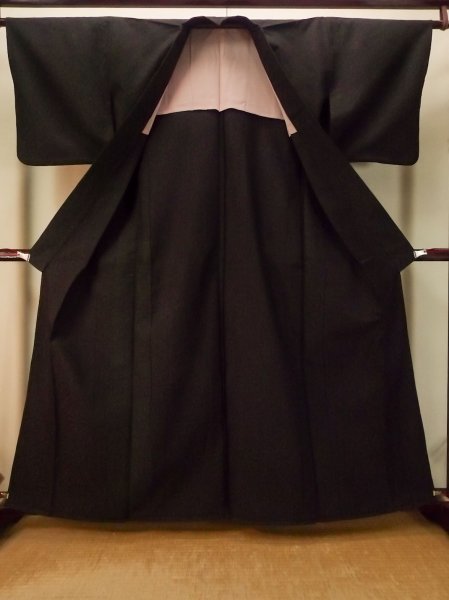 画像2: P0916O 女性用 単衣   ウール 深い茶色,  抽象的模様 【中古】【USED】【リサイクル】 ★★★★☆【P0916O】 (2)